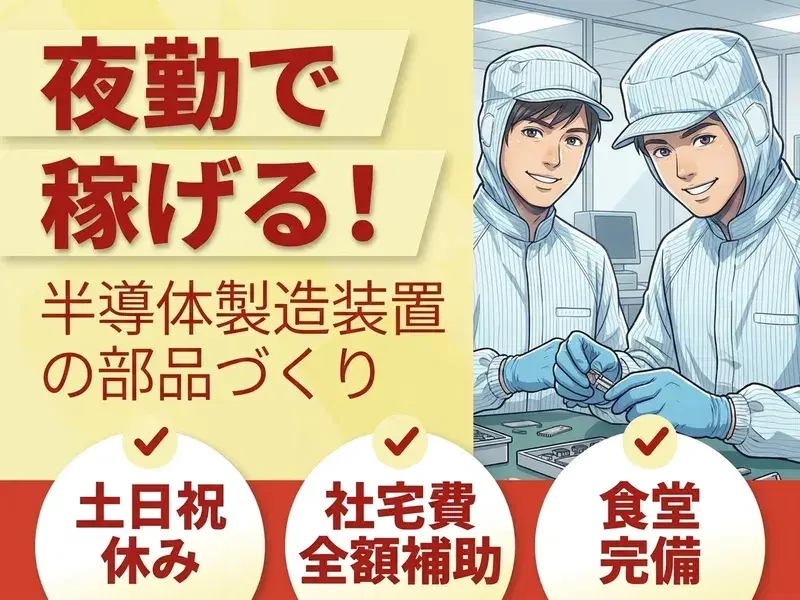 ＼社宅費全額補助！／高収入☆月収29万円可♪小型バルブの組立・検査！土日祝休み◎残業少なめの画像