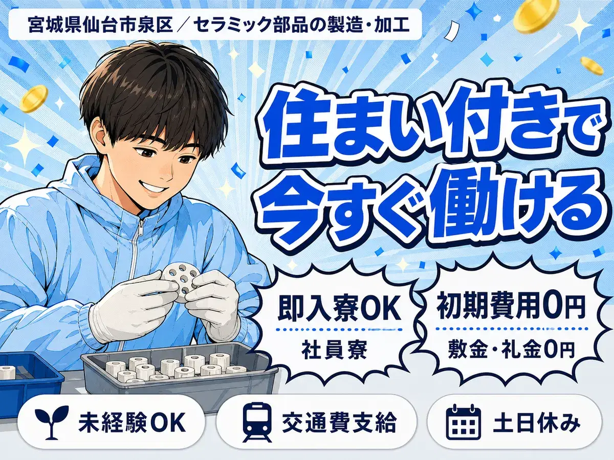 《宮城県仙台市泉区》時給1350円～！月給27万円！半導体製造の工場スタッフ★の画像