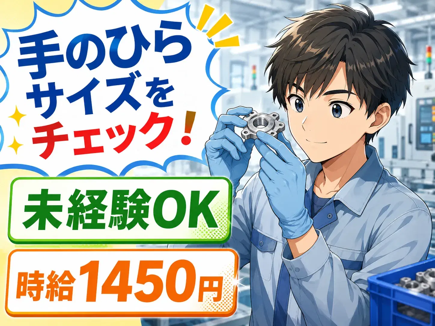 自動車部品の目視検査/日勤/土日休み