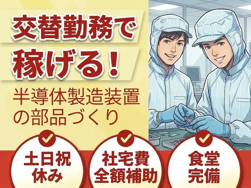 ＼社宅費全額補助！／高収入☆月収27万円可♪小型バルブの組立・検査！土日祝休み◎残業少なめの画像