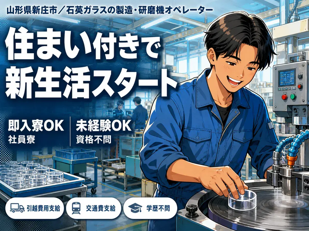 ＜山形県×住み込み求人＞マシンオペレータ・製品検査＜製造スタッフ大募集＞の画像