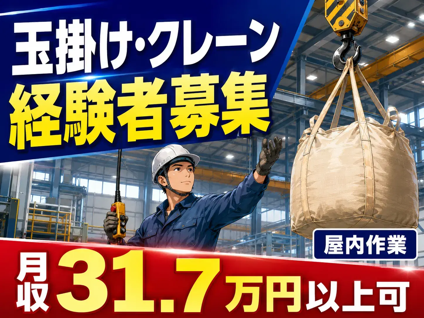 材料運搬スタッフ／2交替／玉掛け・クレーン資格必須の画像