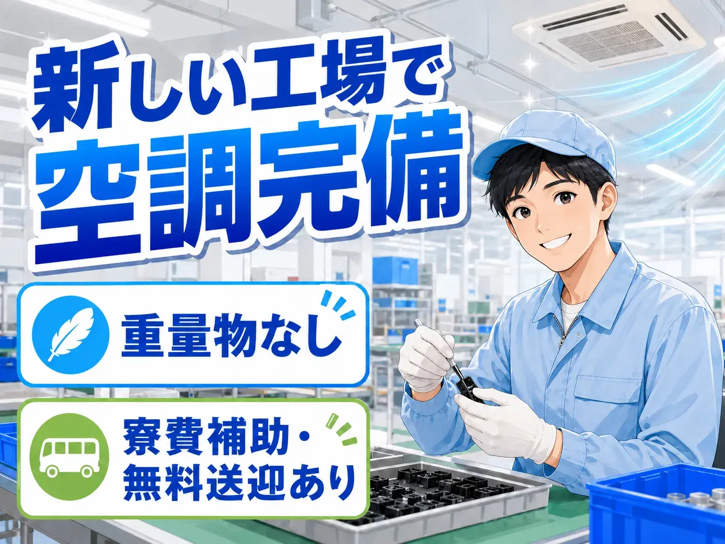 自動車部品の組立スタッフ／2交替／寮費補助ありの画像