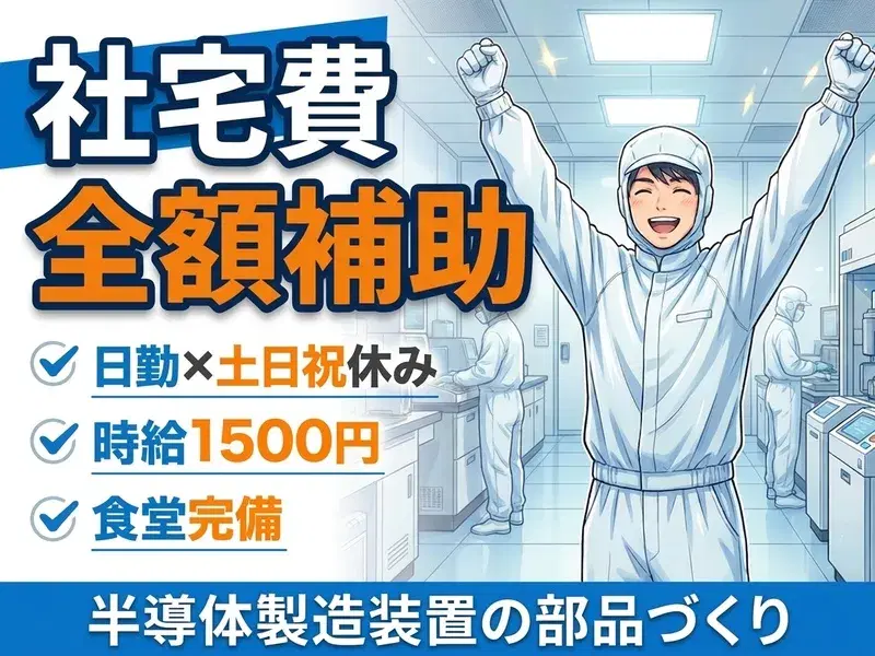 高時給★1500円！小型バルブの組立・検査◎社宅費全額補助あり♪人気の日勤☆土日祝休み！の画像