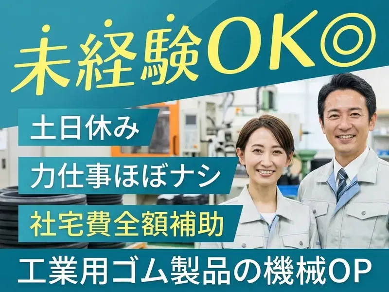 【土日休み&長期休暇あり】未経験OK◎工業用ゴム製品の機械オペレーター◎社宅費全額補助あり☆の画像