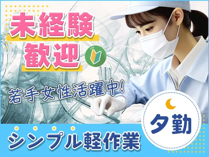 夕勤専属!シンプル軽作業☆未経験歓迎◎プラスチック容器の目視検査・梱包◎明るい髪色OK♪の画像